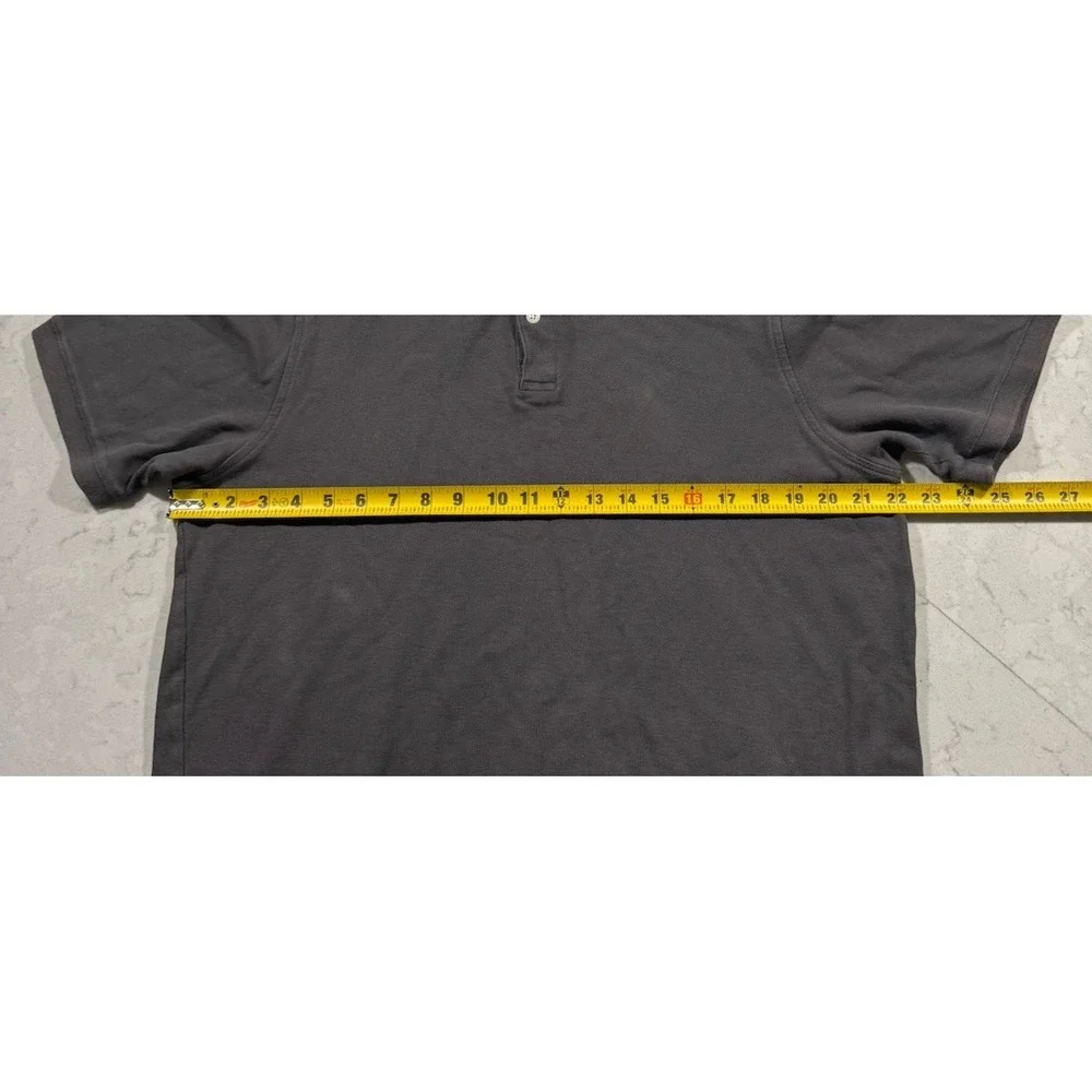 Banana Republic Polo Shirt Mens Large Gray Short Sleeve Cotton Preppy Casual